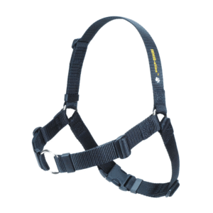 Black adjustable dog harness