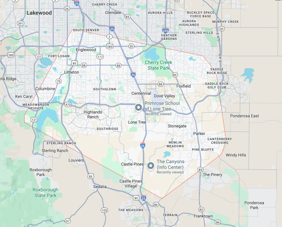 Map graphic showing dog walking routes