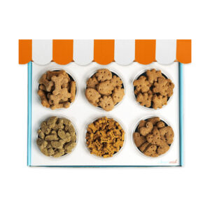 Gourmet dog treats displayed like cookies